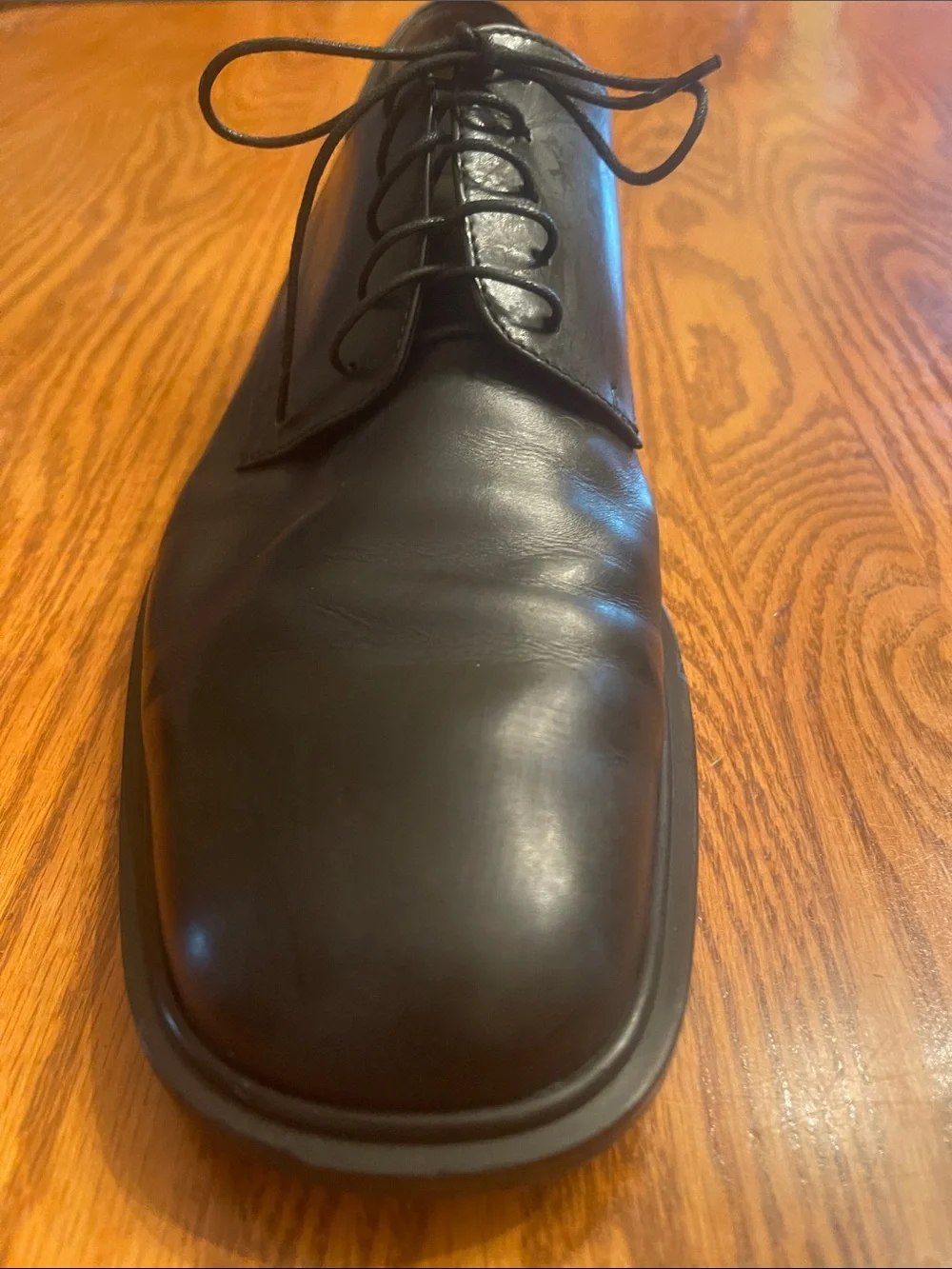 Salvatore Ferragamo Black Leather Lace-Up Oxfords
